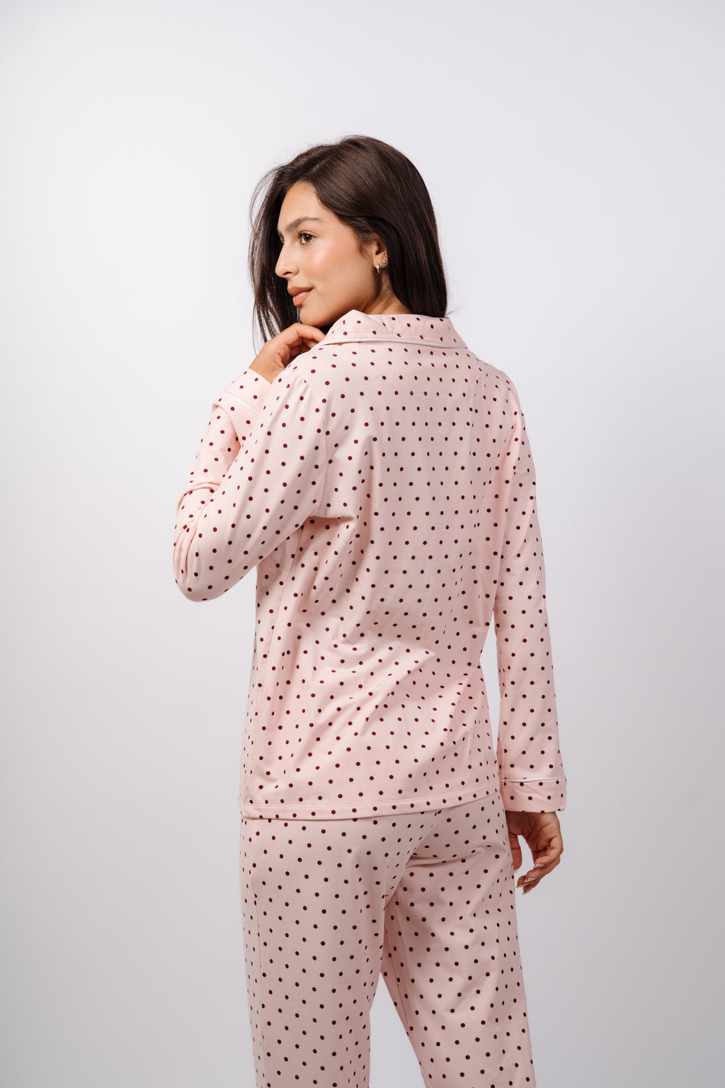 Dottie Button Up Set - Berry Pink
