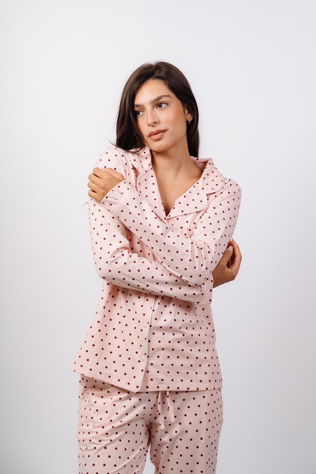 Dottie Button Up Set - Berry Pink