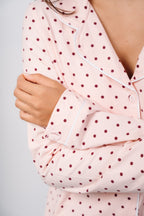 Dottie Button Up Set - Berry Pink