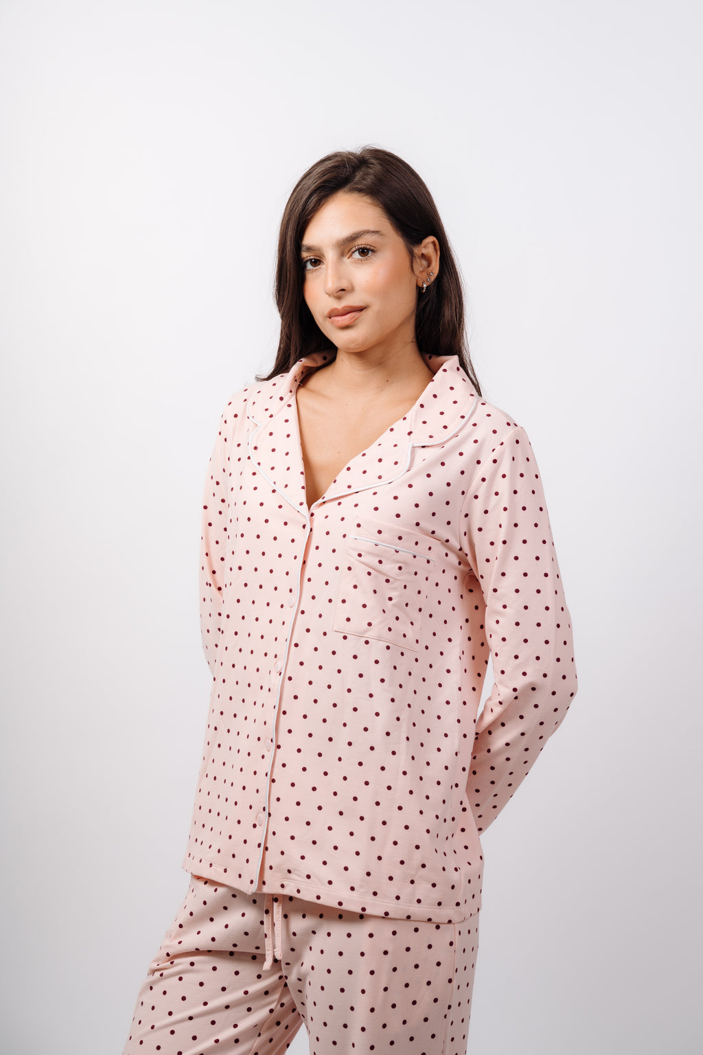Dottie Button Up Set - Berry Pink