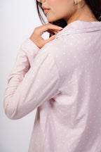 Dottie Button Up Set - Lavender Cream