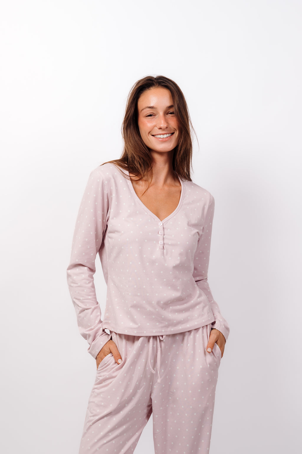 Dottie Pants Set - Lavender Cream