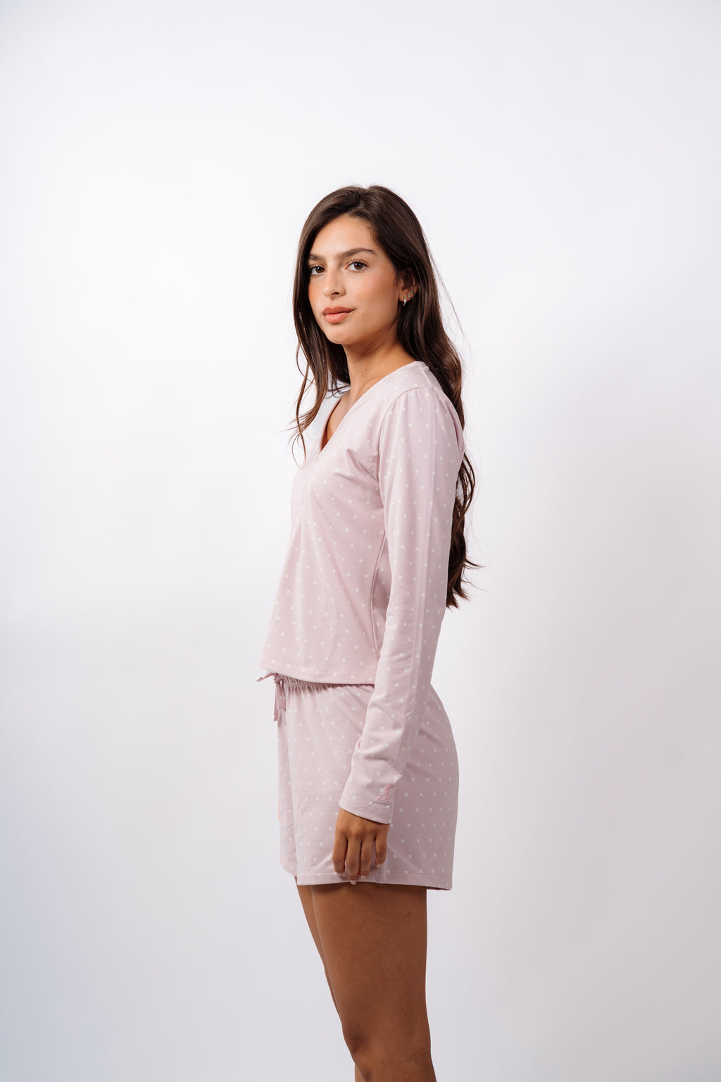 Dottie Shorts Set - Lavender Cream