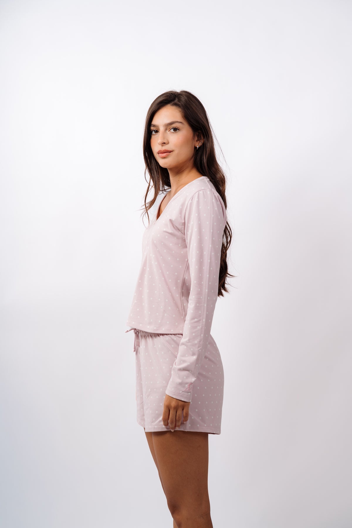 Dottie Shorts Set - Lavender Cream