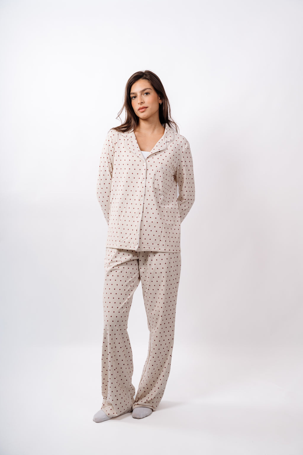 Dottie Button Up Set - Warm Cream
