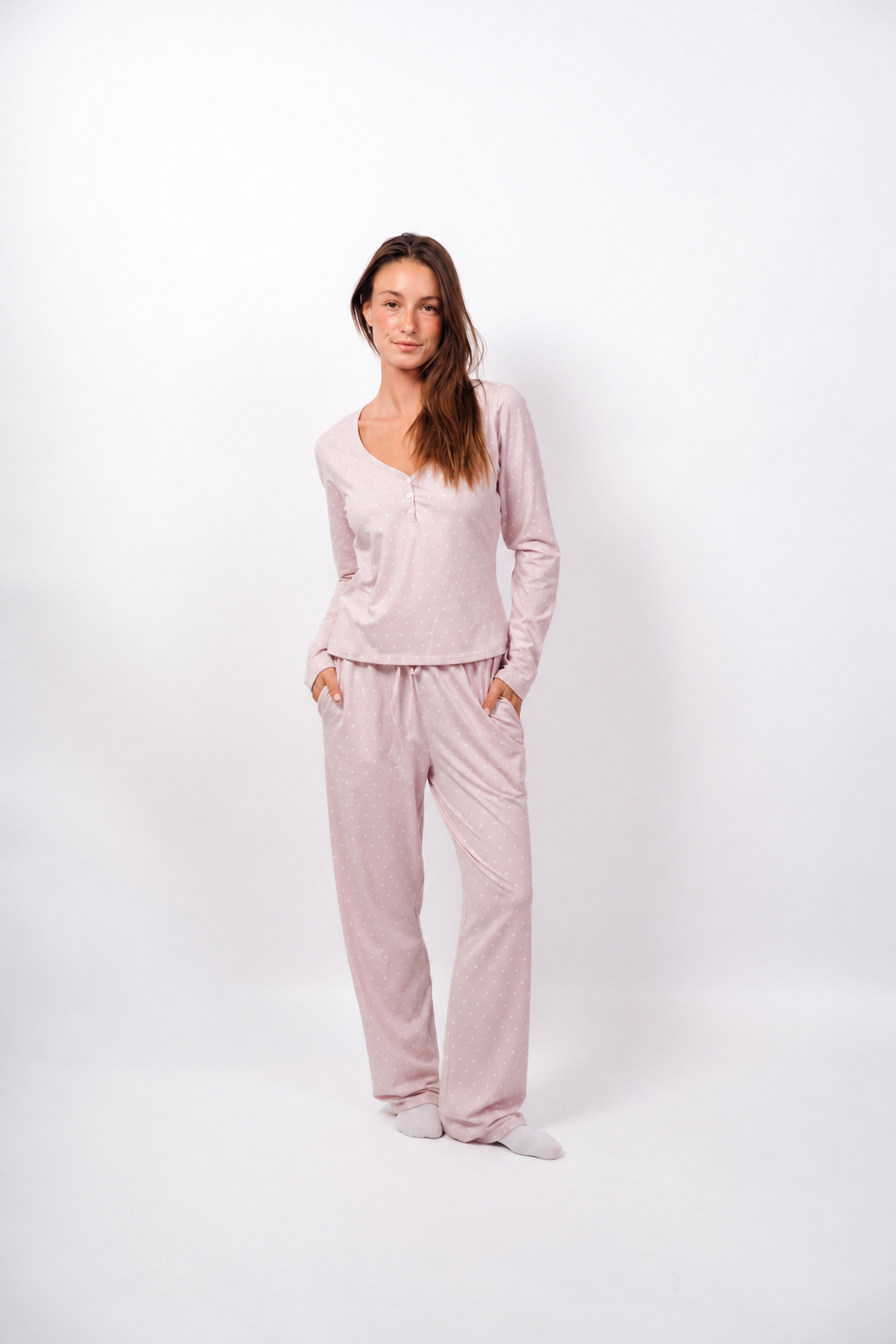 Dottie Pants Set - Lavender Cream